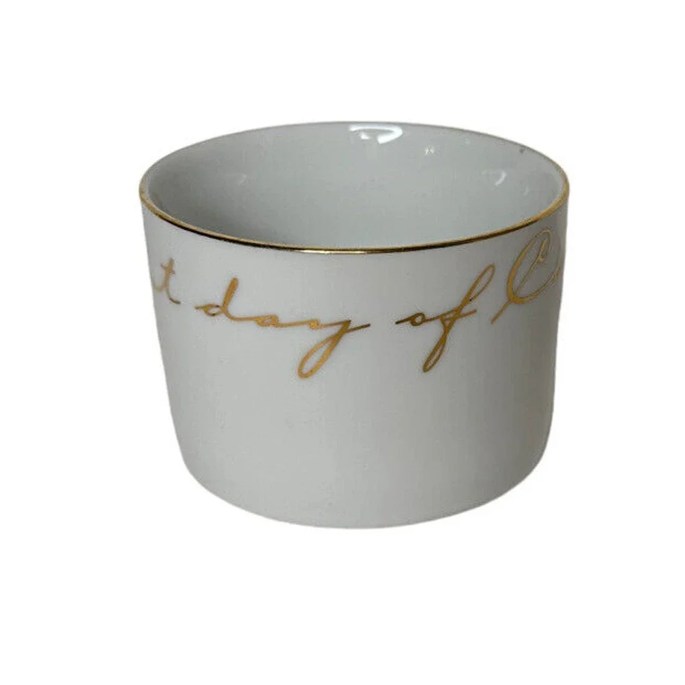 Pier 1 Coffee Tea Cup 12‎ Days Of Christmas On The First Day Partridge Gold Trim